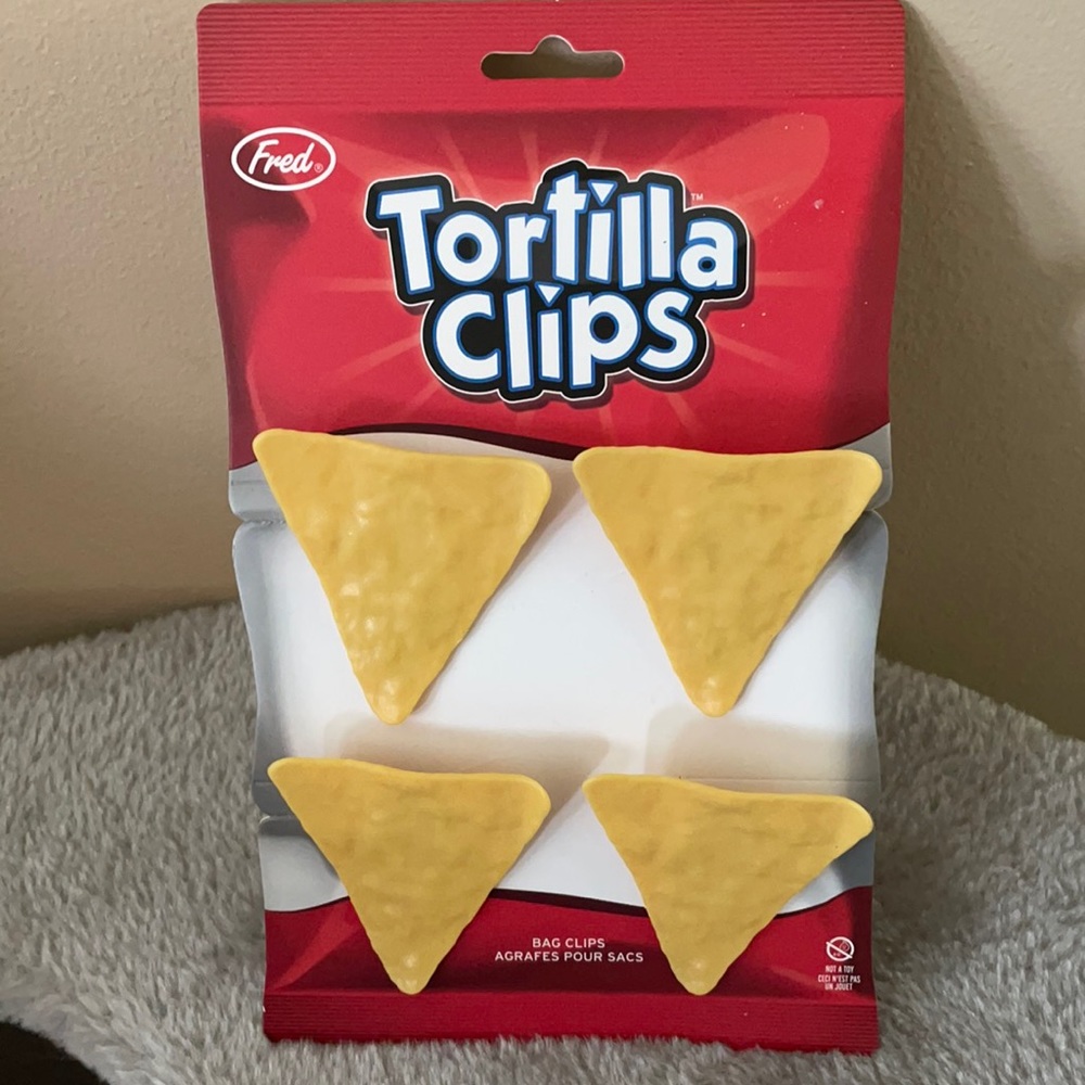Fred set of 4 Tortilla chip bag clips new